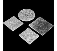 4Pz Set Stampo In Silicone Forma di Ingranaggio 3D Cioccolato Dadi Stampi per Resina Steampunk Stampi Torta Fondente Ciondolo Gioielli In Resina FAI DA TE
