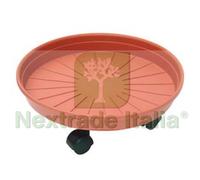 4PZ SOTTOVASO TONDO CON RUOTE MARGHERITA Ø CM.25X6H.: