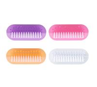 4pz Spazzole per Unghie, Spazzola Portatile a Due Lati con Setole Morbide e Rigide Facile da Impugnare La Pulizia Delle Unghie per Uomini Donne Bambini (Viola, Rosa, Arancione, Bianco)