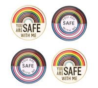 4pz Spilla You Are Safe With Me, Spille Pride Spilla Smaltata Arcobaleno Spille Gay Pride Spille LGBT Spilla Arcobaleno Spille LGBTQ Accessori Pride per Camicie Cappelli Zaini