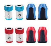 4pz Supporti per Anelli per Viti Magnetici, Supporti per Anelli Magnetici per Viti con 4 Magnetizzatori Anello Magnetico per Cacciavite per Cacciavite Esagonale da 6,35mm e Punte di Potenza