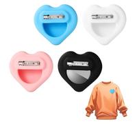 4pz Supporto in Silicone per Airtag, 4,5x4,1cm Custodie per Localizzatore GPS a Forma di Cuore con Spilla Nascosto All'Interno di Vestiti per Bambini Anziani(Nero, Blu, Rosa, Bianco)