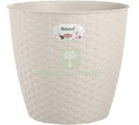 4PZ VASO RATTAN TONDO NATURAL STEFANPLAST PP BIANCO CM 19 H.CM 17,5: