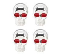 4PZ VITI TARGA MOTO UNIVERSALI ARGENTO TESCHIO CUSTOM BULLONI SKULL PLASTICA H0