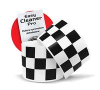 4R Quattroerre.it 10219 Checkes Trim Stripe Strisce Adesive a Scacchi, Bianco e Nero, 10 x 99 cm