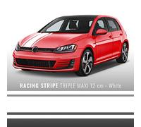 4R Quattroerre.it 10735 Strisce Adesive Racing Triple Maxi, Bianco, 120 mm x 5 mt