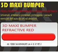 4R Quattroerre.it 12555 Bumper Paracolpi Universali per Auto, 40 mm x 47 cm, Rosso Rifrangente, 2 Pezzi