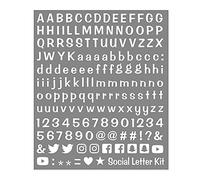 4R Quattroerre.it 1257 Kit Lettere Adesive Componibili Social Media, Bianco
