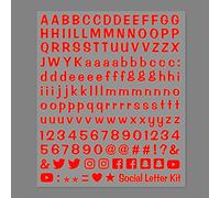 Kit Adesivi Componibili Lettere E Simboli Social 4r, Colore Rosso Fluo