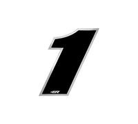 4R Quattroerre.it - 13001 - Numero Gara Adesivo per Moto 1, Nero, 10 x 13 cm