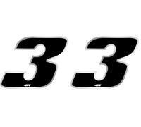 4R Quattroerre.it - 13003 - Numero Gara Adesivo per Moto 3, Nero, 10 x 13 cm (Confezione da 2)