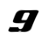 4R Quattroerre.it - 13009 - Numero Gara Adesivo per Moto 9, Nero, 10 x 13 cm