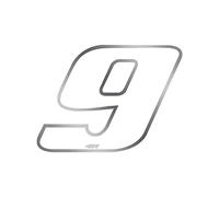 4R Quattroerre.it - 13049 - Numero Gara "9" Adesivo per Moto, Bianco, 10 x 13 cm