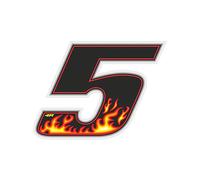 4R Quattroerre.it 13155 Numero Racing Flames 5, 10 x 7,5 cm