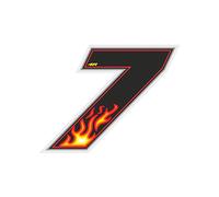 4R Quattroerre.it 13157 Numero Racing 7 Fiamme, Medio 100 x 130 mm