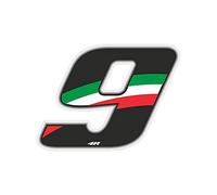 4R Quattroerre.it 13229 Numero Racing 9 Mini, Tricolore Italia, 27 x 37 mm