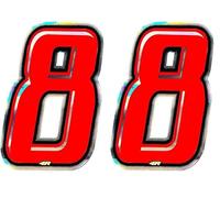4R Quattroerre.it 13268 Numero Racing 8, Rosso (Confezione da 2)