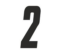 4R Quattroerre.it 13282 Cross 2 Numero, Nero, H 21 cm, Set di 3