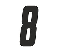 4R Quattroerre.it 13298 Cross 8 Numero, Nero, H 15 cm, Set di 3