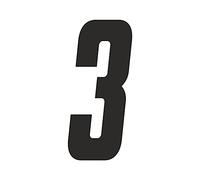 4R Quattroerre.it 13303 Cross 3 Numero, Nero, H 10 cm, Set di 3