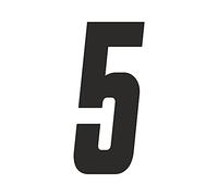 4R Quattroerre.it 13305 Cross 5 Numero, Nero, H 10 cm, Set di 3