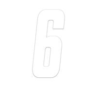 4R Quattroerre.it 13326 Numero Cross 6, Bianco, H 15 cm, Set di 3