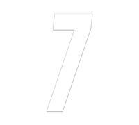 4R Quattroerre.it 13327 Numero Cross 7, Bianco, H 15 cm, Set di 3