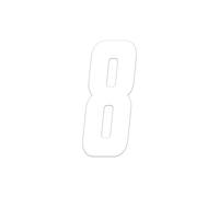4R Quattroerre.it 13328 Numero Cross 8, Bianco, H 15 cm, Set di 3