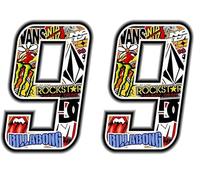 4R Quattroerre.it 13359 Numero 9 Adesivo Sticker Bomb (Confezione da 2)