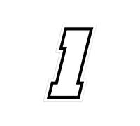 4R Quattroerre.it 13361 Numero Racing 1 Moto GP, Bianco, 10 x 7 cm