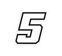 4R Quattroerre.it 13365 Numero Racing 5 Moto GP, Bianco, 10 x 10 cm