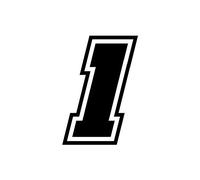 4R Quattroerre.it 13371 Numero Racing 1 Moto GP, Nero, 10 x 7 cm