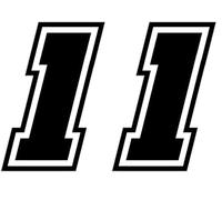 4R Quattroerre.it 13371 Numero Racing 1 Moto GP, Nero, 10 x 7 cm (Confezione da 2)