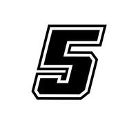 4R Quattroerre.it 13375 Numero Racing 5 Moto GP, Nero, 10 x 10 cm