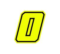 4R Quattroerre.it 13380 Numero Racing 0 Moto GP, Giallo Fluo, 10 x 10 cm