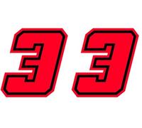 4R Quattroerre.it 13393 Numero Racing 3 Moto GP, Rosso Fluo, 10 x 10 cm (Confezione da 2)