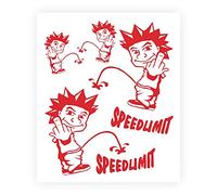 4R Quattroerre.it 15726 Adesivi Prefustellati Supersagomati per Auto SpeedLimit 4 Figure, Rosso, 14 x 16 cm