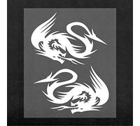 4R Quattroerre.it 15857 Adesivi Prefustellati Supersagomati per Auto Drago, Bianco