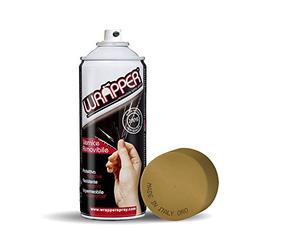 4R Quattroerre.it 16431 Wrapper Spray Oro Opaco | Vernice Removibile per Carrozzeria | Pellicola Spray Protettiva UV e Anti-Graffio | Wrapping Liquido Made in Italy