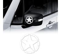 4R Quattroerre.it 17118 Adesivi Stella Army Militare per Jeep Renegade Specchietti, Diametro 9 cm, Bianco, 2 Pezzi