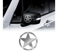 4R Quattroerre.it 17119 Adesivi Stella Army Militare per Jeep Renegade Specchietti, Diametro 9 cm, Argento, 2 Pezzi