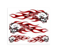 4R Quattroerre.it 32106 Adesivo Stickers Teschio con Fiamme, 20 x 24 cm