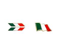 4R Quattroerre.it 32107 Adesivo 3D Stickers Bandiera Italia Inclinata HQ, Set da 2, 16 x 80 mm & 14009 Adesivo Bandiera Italia al Vento 3D, 40 x 80 mm