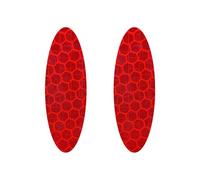 4R Quattroerre.it 5566 Adesivi Rifrangenti Ovali Diamond Flat, Rosso, Set di 2
