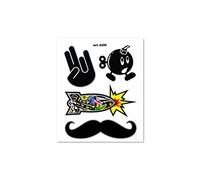 4R Quattroerre.it 6128 Adesivi Sticker Bomb Mano Bomba Baffi, 10 x 12 cm