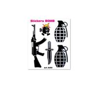 4R Quattroerre.it 6130 Adesivi Sticker Bomb Armi, 10 x 12 cm
