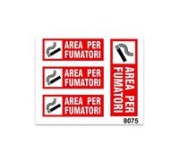 4R Quattroerre.it 8075 Tabella Adesivi ''Area Fumatori''., Set di 2