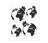 4R Quattroerre.it 9171 Kit Adventure Stickers Adesivi per Bauletti Moto Mondo, 20 x 24 cm