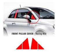 4R Quattroerre.it Adesivi Coprimontanti Anteriori Fiat 500 e 500 Abarth Rosso Corsa