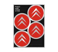 4R Quattroerre.it Adesivi Copriruota Ufficiali Compatibili con Citroen Old, 4 Loghi da 48 mm, Rosso